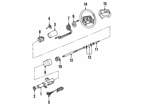 1992 Cadillac Allante Steering Column & Wheel, Steering Gear & Linkage Pulley, P/S Pump Diagram for 3537908