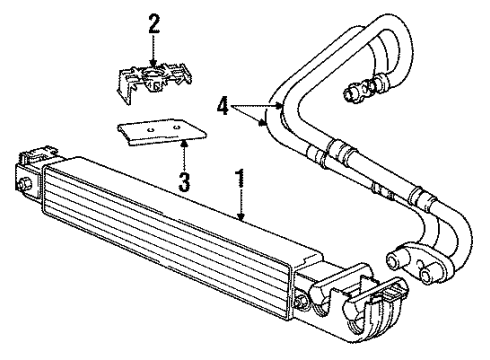 1993 BMW 535i Oil Cooler Oil Cooler Diagram for 17201712596