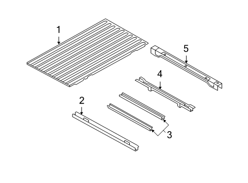 2012 Ram 1500 Pick Up Box - Floor Panel-Box Floor Diagram for 55372122AC