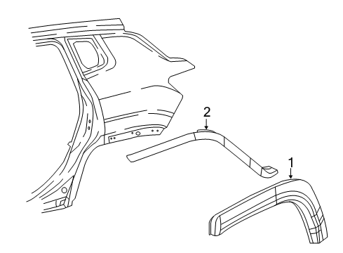 2017 Jeep Compass Exterior Trim - Quarter Panel Molding-Wheel Flare Diagram for 5UP18RXFAC