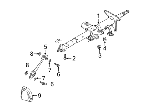 2003 Hyundai Elantra Steering Column & Wheel, Steering Gear & Linkage Joint Assembly-Universal Diagram for 56400-27500