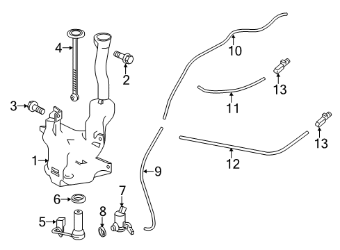 2017 Acura RLX Wiper & Washer Components Tube (900MM) Diagram for 76888-SZT-G11