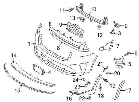 2019 Kia Sorento Front Bumper Air Duct-Front Bumper, R Diagram for 86572C6500