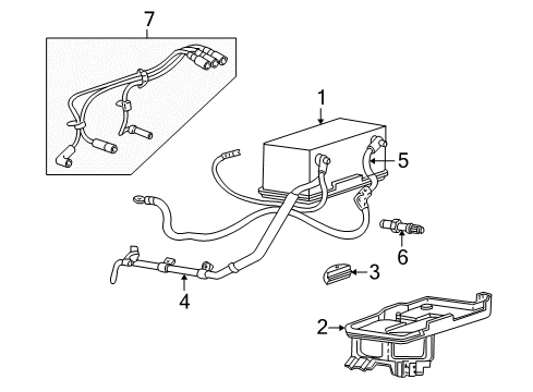 1998 GMC Safari Battery Cable Asm-Battery Positive & Negative Diagram for 15160481