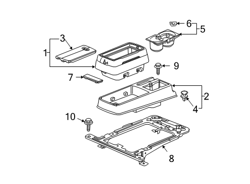 2011 Honda Element Console Console Assy., Removable *NH167L* (GRAPHITE BLACK) Diagram for 83409-SCV-A01ZA