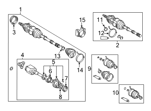 2001 Toyota RAV4 Drive Axles - Front Axle Assembly Diagram for 43410-42080