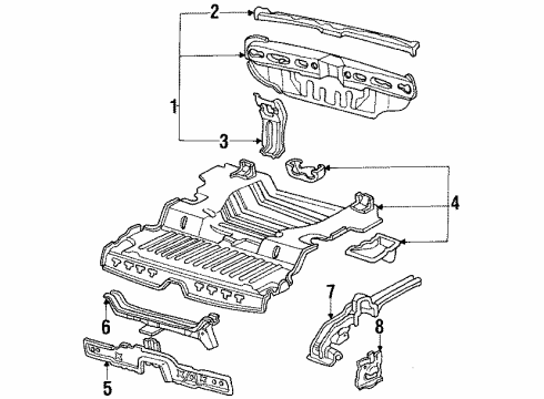 1987 Honda Civic Rear Body Floor, RR. Diagram for 04761-SB3-330ZZ