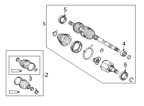 2015 Lexus CT200h Drive Axles - Front Boot Kit, Front Drive Shaft Diagram for 04437-47033