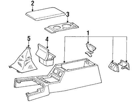 1992 Toyota Supra Center Console Holder Sub-Assy, Instrument Panel Cup Diagram for 55604-14010