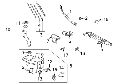 2012 Lexus LS600h Wiper & Washer Components Sensor, Rain Diagram for 89941-50071