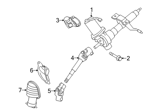 2015 Toyota Yaris Steering Column & Wheel, Steering Gear & Linkage Steering Column Diagram for 4520A-0D221