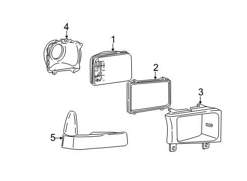 1999 Ford F-350 Super Duty Headlamps Composite Headlamp Diagram for 1C3Z-13008-BA