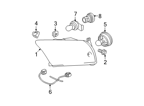 2011 Dodge Caliber Bulbs Socket-Park, Turn, And Side Lamp Diagram for 5191189AA