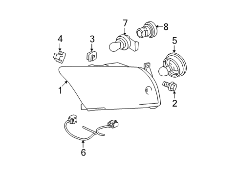 2011 Dodge Caliber Bulbs Headlamp Diagram for 5303738AK