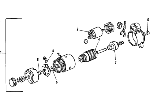 1994 Nissan 240SX Powertrain Control REMAN Starter Assembly Diagram for 23300-53F11R
