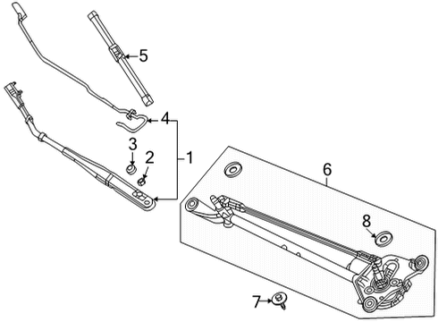 2022 Honda Civic Wiper & Washer Components ARM, WSW Diagram for 76600-T20-A01