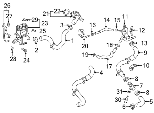 2021 Toyota RAV4 Powertrain Control Clip, Hose Diagram for 90466-A0038