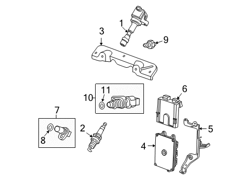 2012 Honda Fit Powertrain Control Cover, Engine Control Module Diagram for 37823-RB0-000