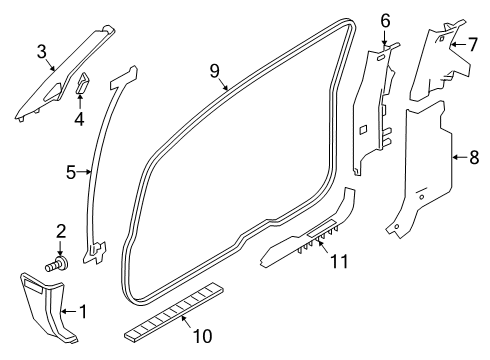 2020 Nissan Titan Interior Trim - Cab Plate-Kicking, Rear LH Diagram for 769B7-9FR0B