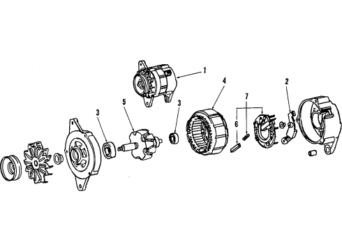 1985 Toyota Corolla Alternator Pulley Diagram for 27411-64060