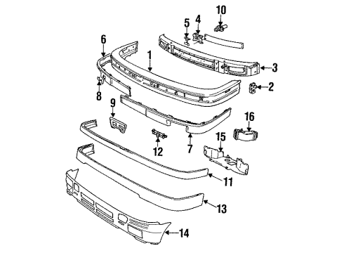 1992 BMW 325i Front Bumper Trim Panel Diagram for 51111953646