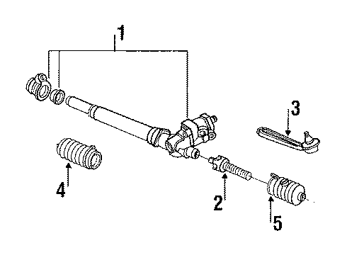 1985 Nissan 300ZX Steering Column, Steering Wheel & Trim, Housing & Components, Shaft & Internal Components, Steering Gear & Linkage Gear & Linkage Diagram for 49001-19P03