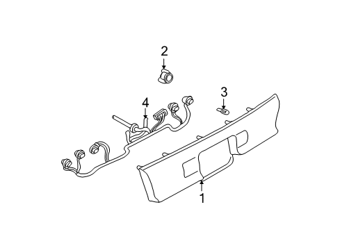 1998 Buick Century Backup Lamps Applique Kit, Rear Compartment Lid (W/ Back Up & Tail Lamp) Diagram for 19150646