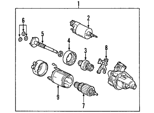 2009 Honda S2000 Starter Starter, Reman Diagram for 06312-PCX-505RM