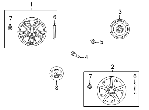 2008 Lexus GS450h Wheels, Covers & Trim Garnish Sub-Assy, Wheel Hub Diagram for 4260B-30010