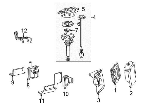 2001 GMC Sierra 1500 Powertrain Control Oxygen Sensor Diagram for 19178923