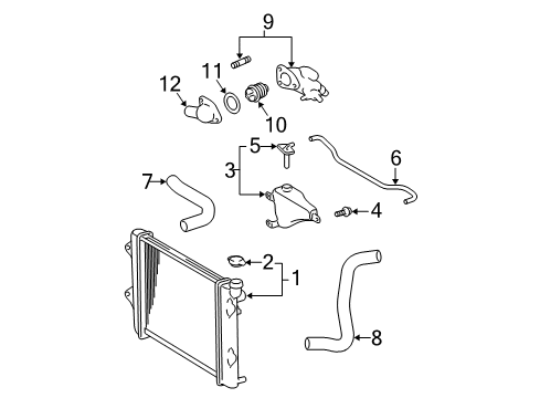 2008 Toyota 4Runner Radiator & Components Radiator Cap Diagram for 16401-6A140