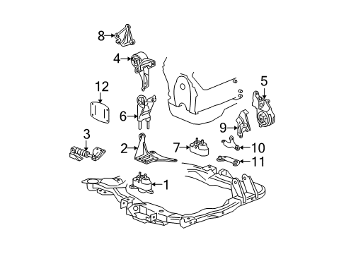 2008 Chevrolet Malibu Engine Mounting Mount Bracket Diagram for 15298012