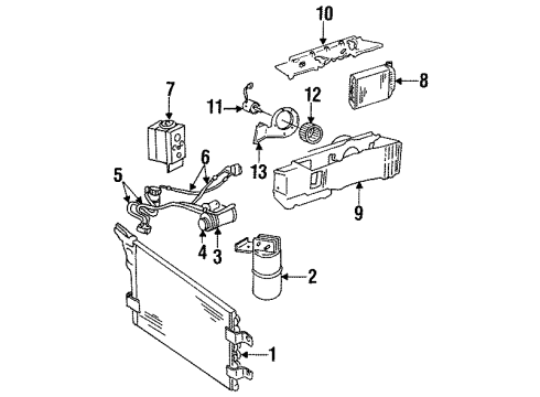 1989 Dodge Ramcharger Condenser, Compressor & Lines, Evaporator Components -A/C DISCH & Liquid Diagram for 4773673
