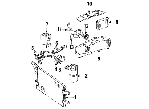 1985 Dodge Ramcharger Condenser, Compressor & Lines, Evaporator Components -A/C DISCH & LIQ Diagram for 4261030