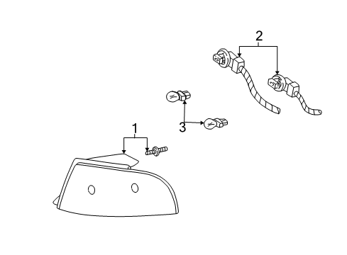 2002 Mercury Sable Bulbs Tail Lamp Assembly Diagram for YF4Z-13404-BA