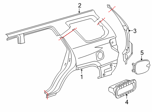 Diagram for 2018 Toyota 4Runner Quarter Panel & Components 