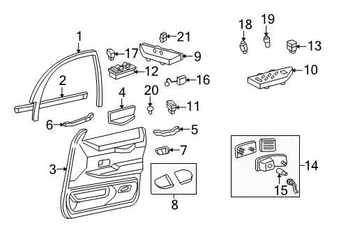 2003 Mercury Marauder Mirrors Mirror Switch Diagram for F5TZ-17B676-A