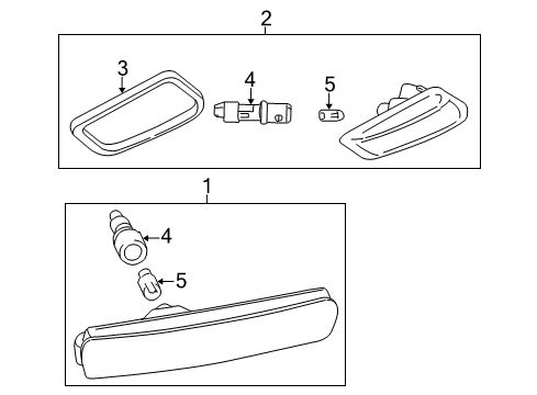 2001 BMW Z3 Side Marker & Signal Lamps Side Marker Light, Right Diagram for 63148389696