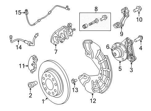 2013 Dodge Dart Rear Brakes Spindle-Rear Diagram for 68081546AA