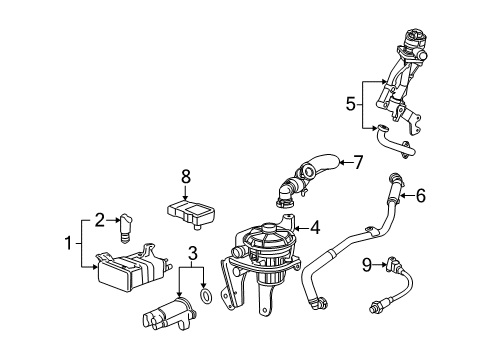 2009 Buick Lucerne Emission Components Air Tube Diagram for 12621787