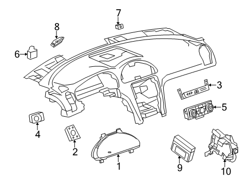 2014 Buick Enclave Instruments & Gauges Dash Control Unit Diagram for 23251328