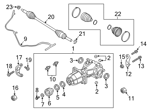 2017 Ford Escape Axle & Differential - Rear Rear Mount Bolt Diagram for -W713481-S439