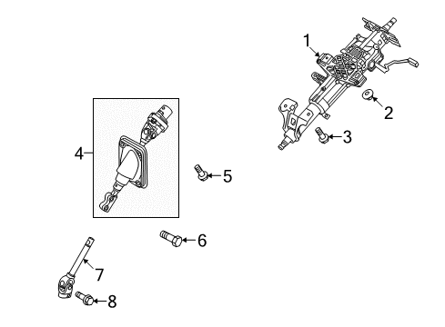 2009 Kia Borrego Steering Column & Wheel, Steering Gear & Linkage INTERMED Shaft Assembly Diagram for 564202J000