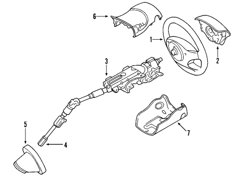 2006 Ford Focus Steering Column, Steering Wheel & Trim Steering Wheel Diagram for 7S4Z-3600-AB