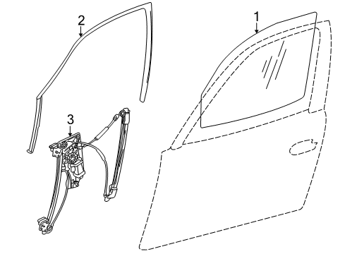 1995 BMW 750iL Front Door - Glass & Hardware Front Left Window Guide Diagram for 51328150401