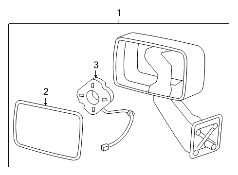 2009 Hummer H3T Outside Mirrors Mirror Glass Diagram for 10376676