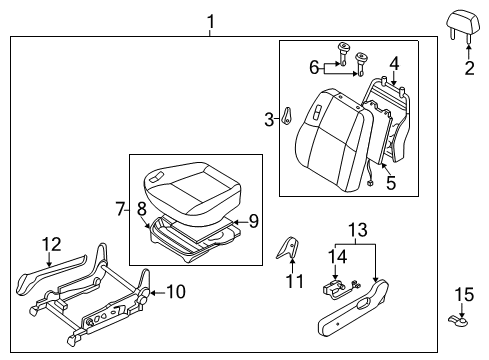 1996 Nissan Pathfinder Power Seats Switch Assembly-Front Seat, L Diagram for 87066-0W000