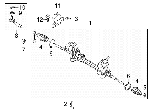 2022 Toyota Avalon Steering Gear & Linkage Gear Assembly Diagram for 44250-07152