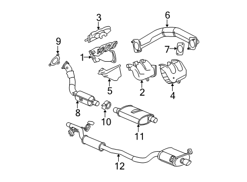 2008 Chrysler Pacifica Exhaust Components Converter-Exhaust Front Diagram for 4880430AE