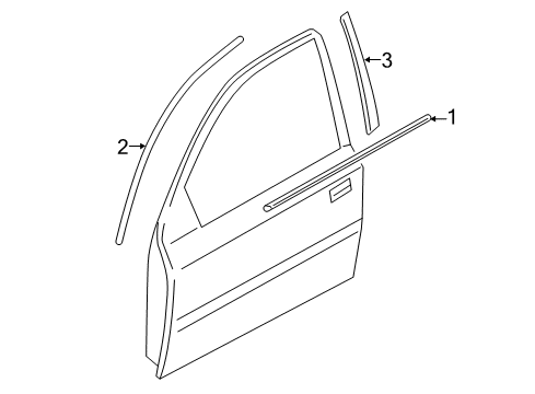 2018 Hyundai Accent Exterior Trim - Front Door Weatherstrip Assembly-Front Door Belt Outside LH Diagram for 82210-J0000